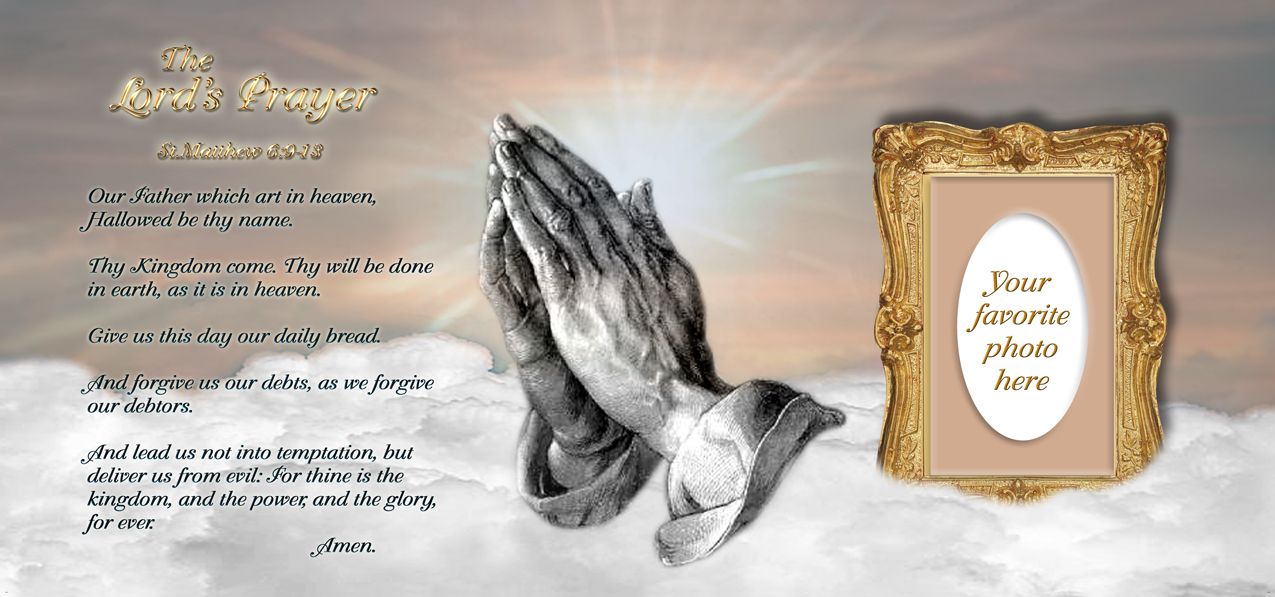 Lords Prayer Clouds Praying Hands Bronze